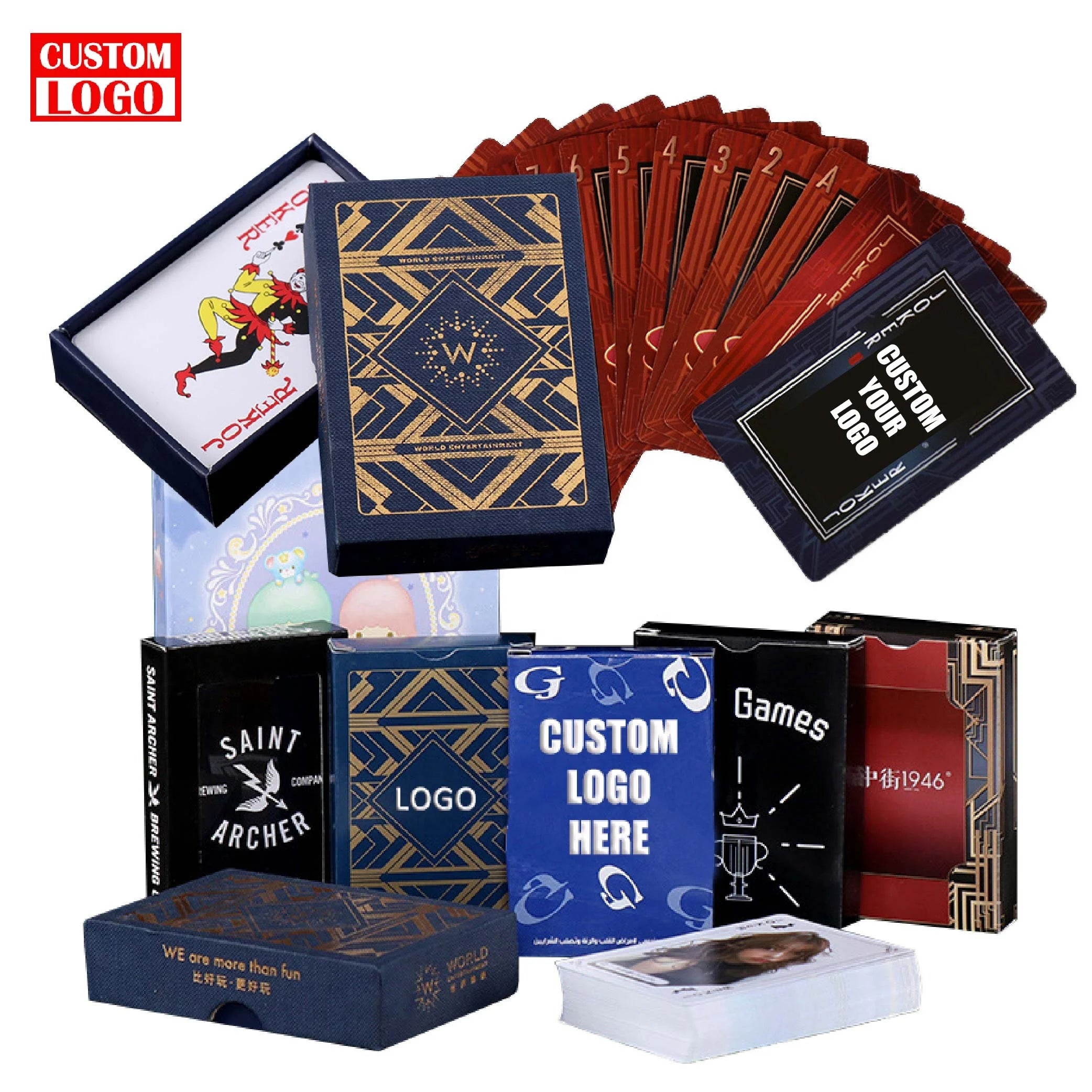 Great Feel Custom Pvc Playing Poker Cards Poker Card Plastic Poker Playing Cards With Football