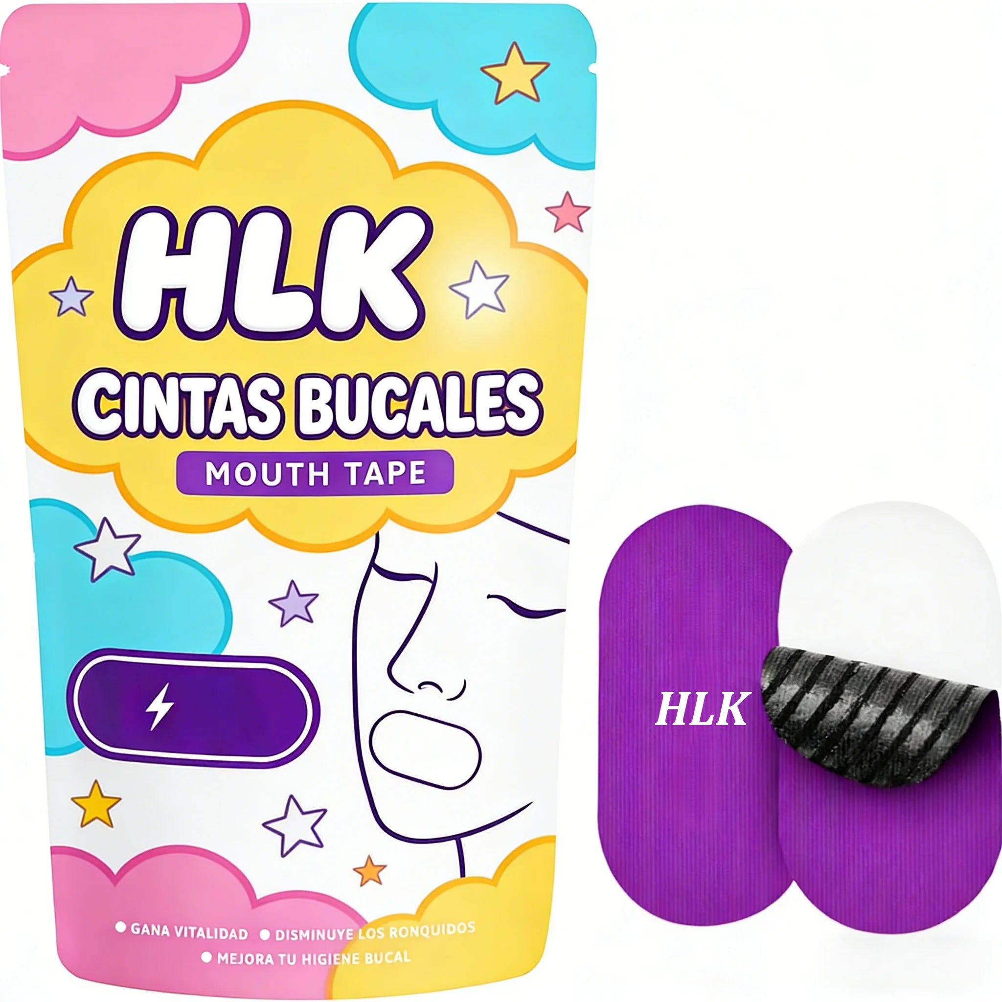 HLK HipoalergÃ©nica Antirronquidos Premium Seda De Bambu Tiras Bucales Para Dormir Cinta Bucal Para Dormir