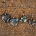 Heart Flash Labradorite Necklace Stainless Steel Chain Pendants Jewelry Men Gifts Wholesale