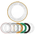 Transparent Glass Charger Plates for Party Events Decoration Eco-Friendly Wedding Plate Golden Rose Gold Black Rim Color Enamel