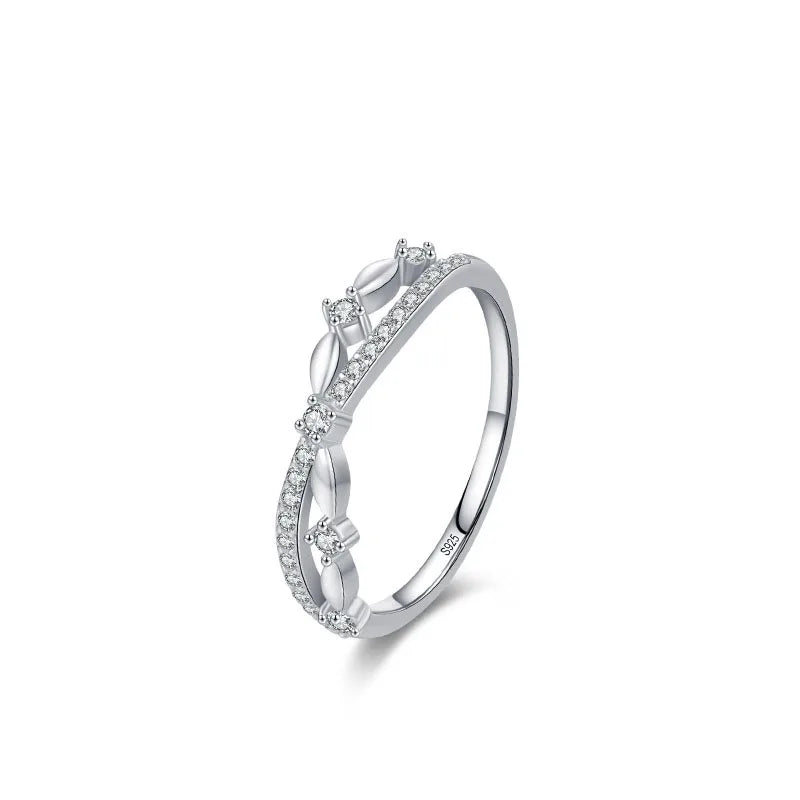 Factory Wholesale 925 Sterling Silver Double Layer Ring Infinity Love Zircon Stackable Wedding Band Fine Jewelry for Women