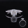 Starsgem Custom White Solid Gold Plain Band Cushion Crushed Ice Moissanite Solitaire Ring