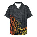 Unisex Summer Beach Casual Short Sleeve Button Shirts 1MOQ ODM Hawaiian Polynesian Tribal Floral Printed for Men and Women