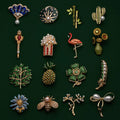 Fashion Animal Plant Lapel Pin Fruit Food Mix Brooch Badge Backpack Cute Pin