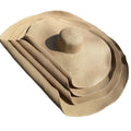 New 40cm Long 4-Color Ladies Straw Hat Wide Brim Summer Beach Travel Floppy Hats Environmental Paper Material Character Style