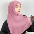 Southeast Asia Ladies Solid Color Headscarves Cute Bow Knot Hijabs Women Daily Matches Indonesia
