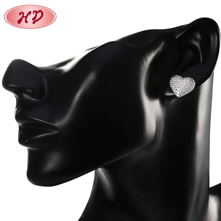 New Latest White Gold Beautiful Stud Earring Base Designs for Womenearring Diamond Cubic Zirconia Stdu Earrings Customs Data