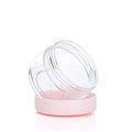 Customized Logo Mini Size 5g 10g Transparent Plastic Jar for Cosmetic Empty 20g with Pink Blue White Caps PS Containers