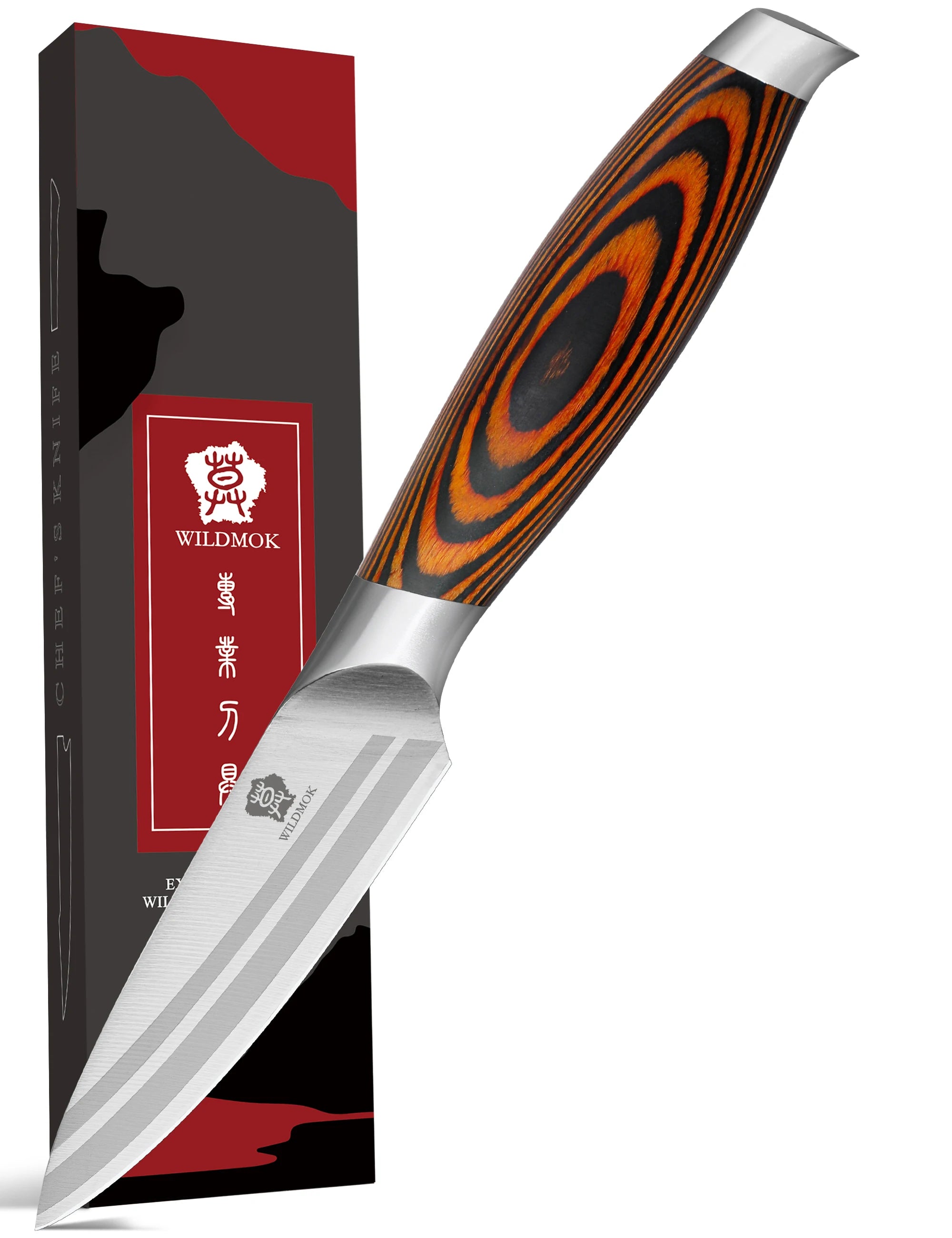 WILDMOK Premium 3.5 Inch Paring Knife Stainless Steel Material with Pakkawood Handles for Fruit Paring