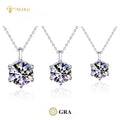 1ct 2ct 3ct 5ct Necklace Fine Jewelry 925 Silver Women Pendant Jewelry Moissanite Necklace