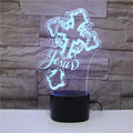 Jesus Cross Christ Rechargeable Battery Wireless Bluetooth Speaker 3D Acrylic Music Player Table Decor Illusion Led Night Light