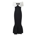 Autumn New Bow Off Shoulder Women Knitted Elegant Waisted Slim Fitted Ladies Short Sleeve Long Mermaid Dresses