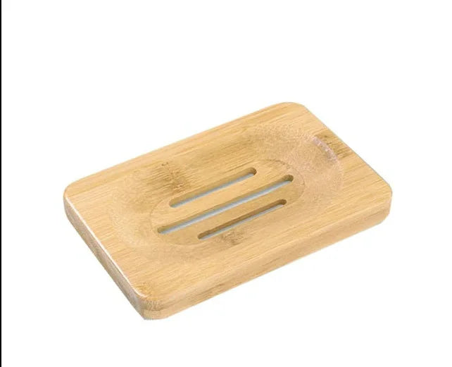 JUNJI Bamboo Soap Dish Rack Standing Type Folding Multifunctional Portable Bathroom Soap Container