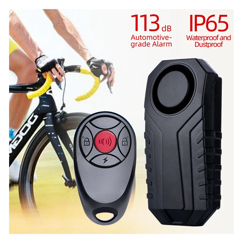 Riding Safety SOS Emergency 113dB Waterproof Bicycle Alarm Anti-theft Horn Remote Wireless Warning Siren Bike Alarm