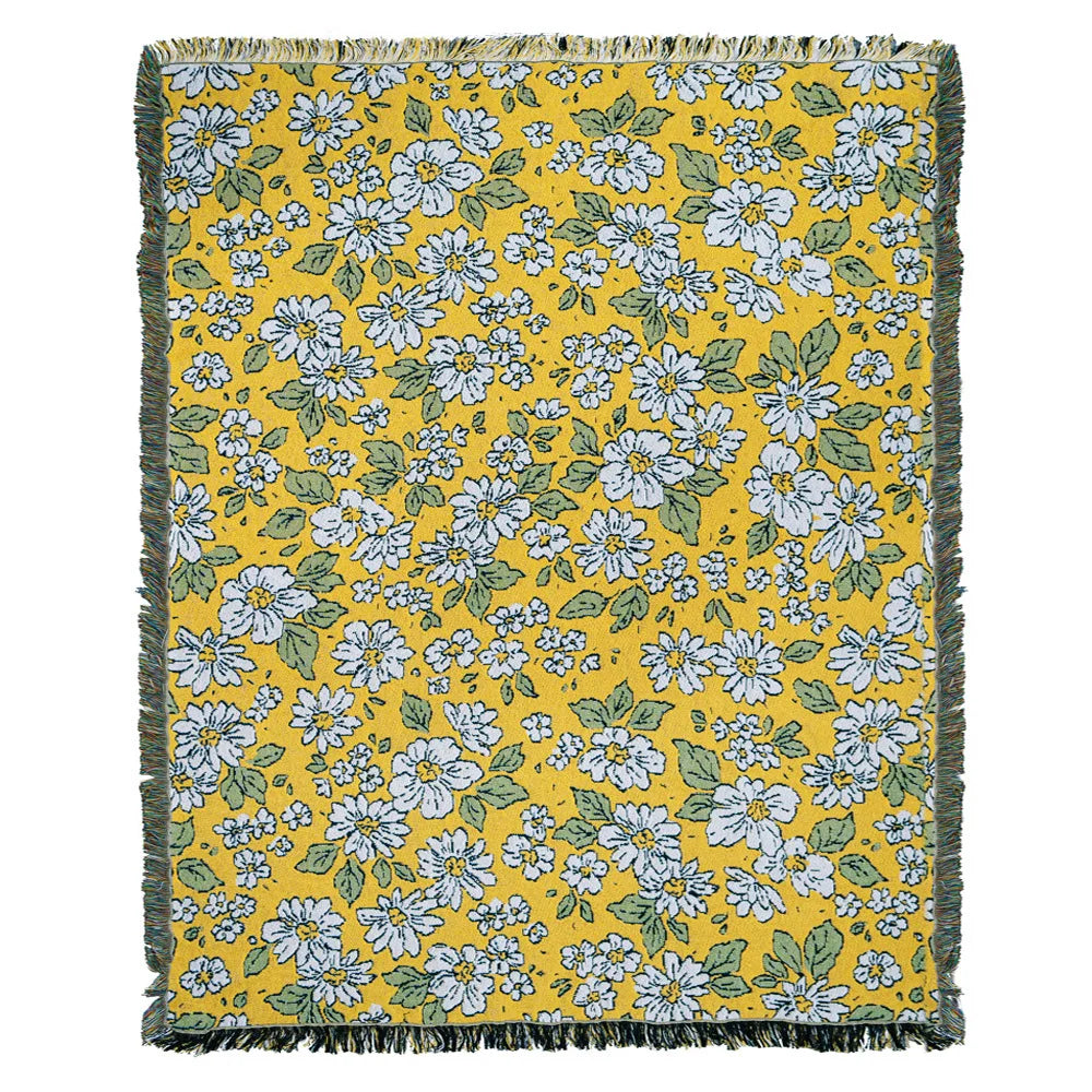 Wholesale Jacquard Tapestry Outdoor Camping  Flower Series Thread Woven  Blanket
