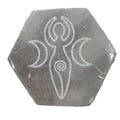 Natural Morocco gypsum healing crystals reiki rune slice grid selenite plate for meditation