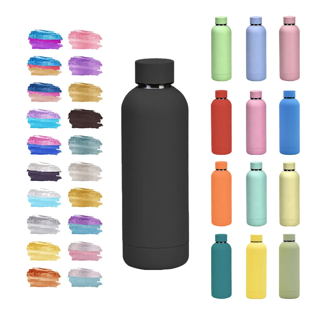Portable Stainless Steel Small Mouth Water Bottle Outdoor Sports Travel Drink Thermos Bottles