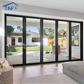 Customized Modern Hotel Use Indoor Slim Horizontal Bifold Doors with Thermal Break Aluminum Frame and Double Tempered Glass