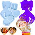 Heart Mom Love Picture Photo Frame Silicone Mold Transparent White 27x22cm Eco-Friendly Soap Mold Mom Gifts Home Decoration DIY