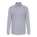 New Style Pattern Two Pockets Turn Down Collar Long Sleeve Heavy Cotton Polyester Casual Shirt Plaid for Men