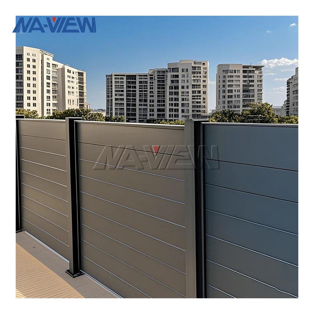 Modern High-Style Modular Aluminum Metal Fence Panels Horizontal Yard Privacy Slat Design for Outdoor Garden Privacy