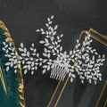 SLBRIDAL Trendy Alloy Sparkling Rhinestones Cubic Zircon Hair Comb Bridal Wedding CZ Hair Accessories Women Girls Hair Jewelry