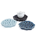 Ceramic Retro Pot Tray Bamboo Tea Tray Teapot Small Water Storage Tea Table Holder Base Water Drop Container Kung Fu Tea Set