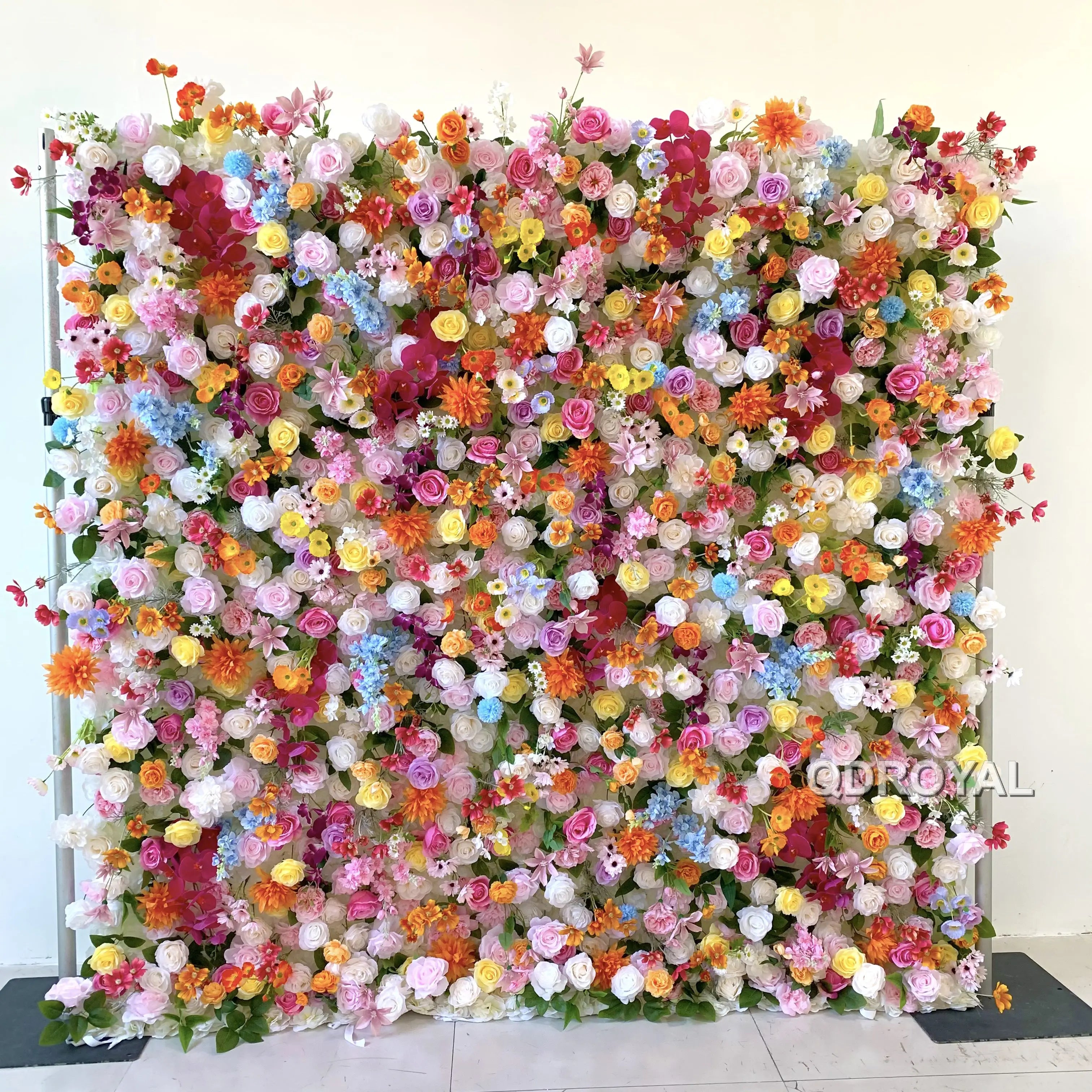 New Arrival Wedding Decoration  Flower Wall Backdrop 8x8ft Artificial Silk Flower Backdrop Decor Photo Backdrop
