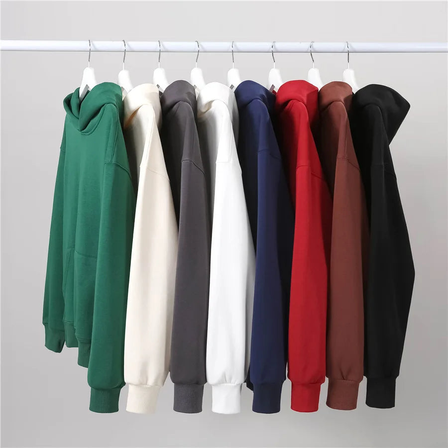Wholesale Men Double Layer 500gsm Pullover Cotton Blank Men Custom Embroidered Hoodies