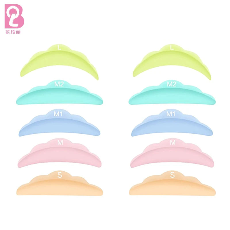 Beiqili New Silicone Lash Lift Kit Perm Rods Reusable Odor-Free Semi-Permanent Eyelash Perming Tools Multi Colors Salon DIY Use