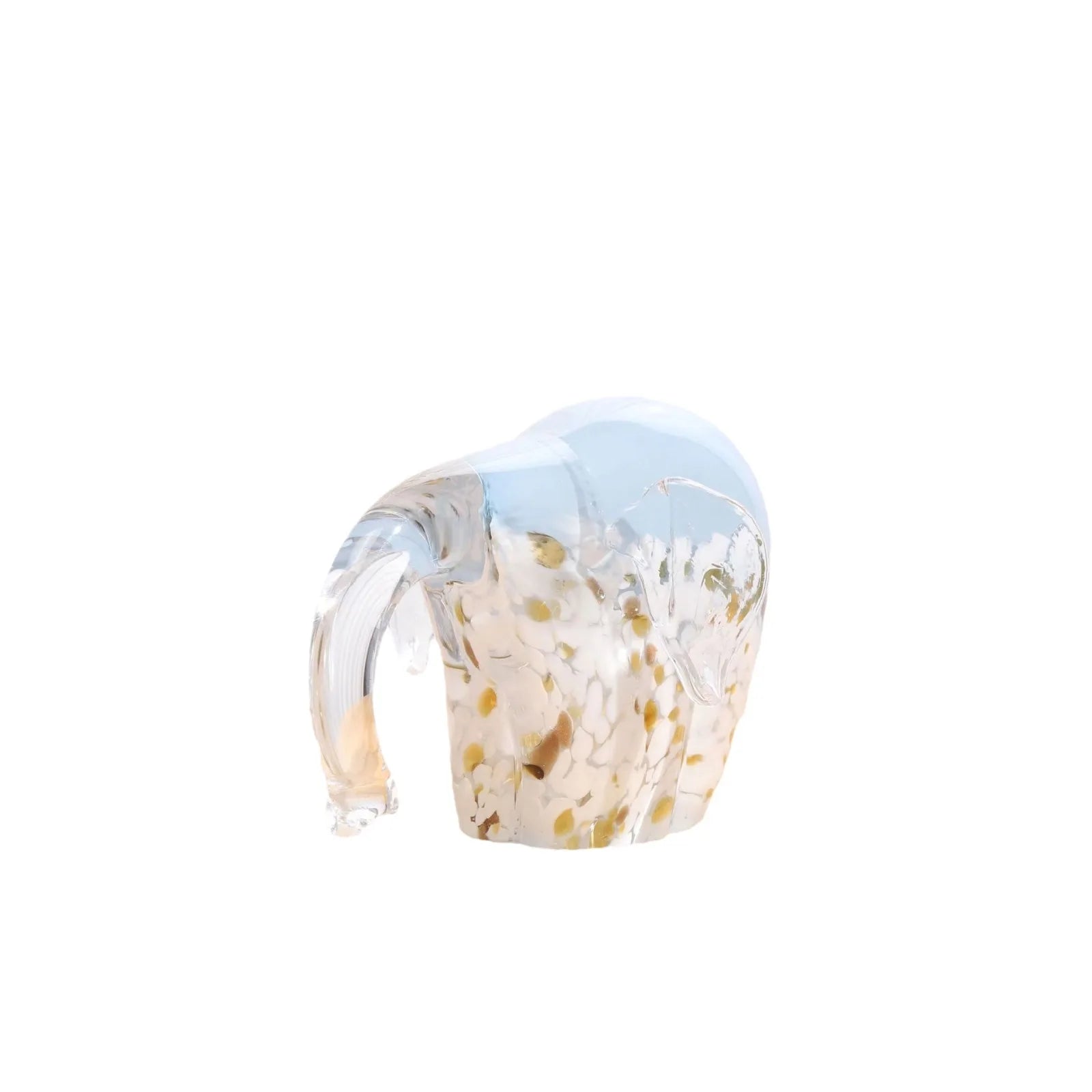 Custom Color Elephant Modern Blown Design Glass Art Natural Style Animal Pattern Plate Home Desk Decoration for New Gifts Crafts