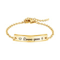 Stainless Steel Customized Stainless Steel Engraved Rectangle Charms Name Bracelet for Babies