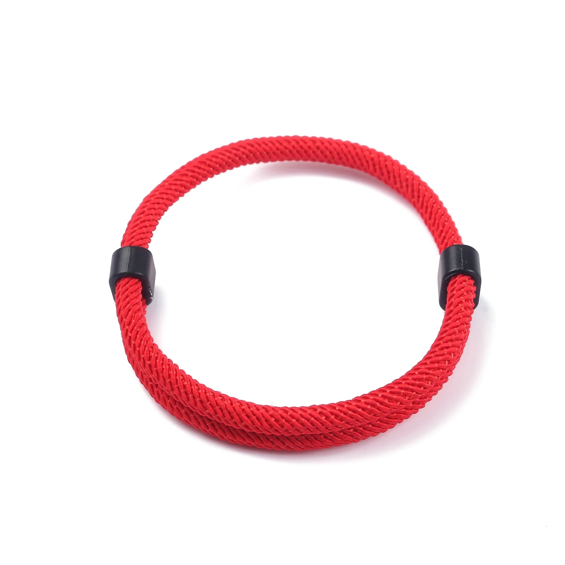 Unisex Solid Color Handmade Woven Friendship Bracelets Simple Adjustable Double Buckle Twisted Rope Pearl Main Stone for Gift