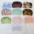 8cm Portable Rectangle Detangling Straighten Custom Logo Marble Brown Tortoise Shell Pink Green Wide Tooth Acetate Hair Combs