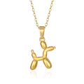 Nabest Women 18K Gold Plated Stainless Steel Balloon Dog Waterproof Necklace Animal Puppy Dogs Pendant Necklace