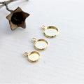 316 Stainless Steel Inner Circle Pendant Accessory 6-30mm Gemstone Bottom Drag for Bracelet Necklace Jewelry Findings Components