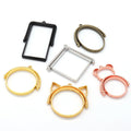 Alloy Geometric Figure Hollow Blank Pendant Revolve Tray Bezel Charms Diy Handmade Bezel Mold for Resin Pendant Jewelry Making