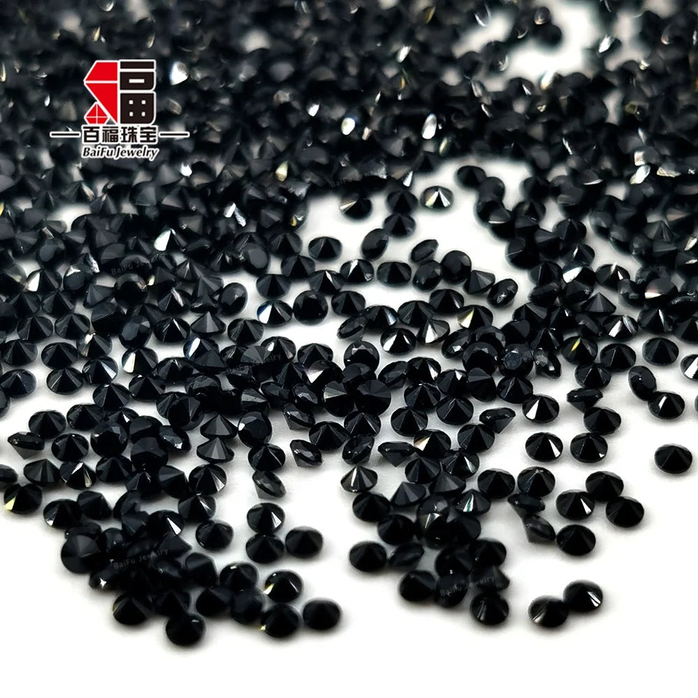 Baifu Jewelry Small Size Round 1mm to 3mm Resist Heat Black Nano Gemstones for Wax Setting