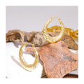18k Gold Classic Waterproof Pinecone Jewelry Luxury Chunky Round Hoops Ball Huggie Earrings for Women