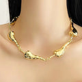 2025 New Arrival Fashion Jewelry Irregular Metal Long Pendant Necklace for Women Minimalist 18K Gold Choker Chili Fruit Necklace