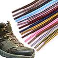 YH Martin Casual Leather Boots with Dual Color Striped 4mm Width Round Shoe Laces 50-200cm 18 Colors Polyester Rope Shoelaces