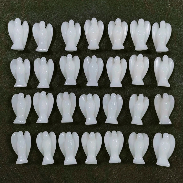 DIY Crystals Hot Selling Crystal Angel Wing Statue Decoration Memorial Ornaments Valentine's Day Gift White Jade Angel
