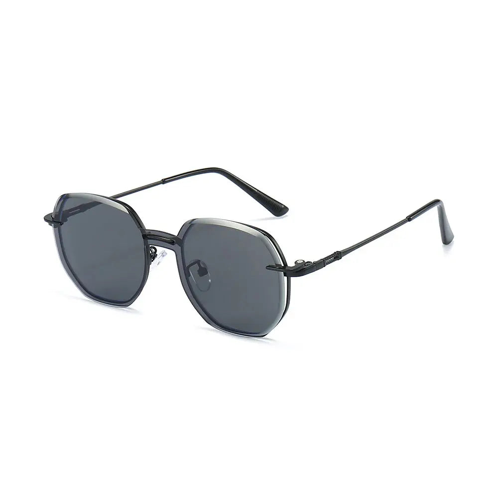 2023 Prevailing Custom Hexagon Portable Stainless Frame Magnetic Clip on Eyewear Sunglasses Holder  for Women