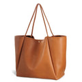 Personalized Oversized Huge extra Large Big Brown Tan Womens Ladies square Genuine Leather Tote Bag for Travel Sale