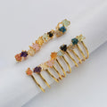 ZG0452 Natural Gemstone Energy Healing Crystal Bracelets & Bangles Claw Set Raw Crystal Bracelets