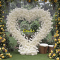 O-X840 Valentine's Day Wedding Backdrops 8ft Heart Flowers Arch With Stand White Red Pink Silk Rose Heart Proposal Flowers Arch