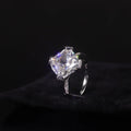 AR219 Quality Gold Plating Silver Radiant Moissanite Diamond Ring Unique Compass Four Prong Setting Crushed Ice CZ Ring