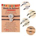 Adjustable Rope Woven Bracelet Friendship Card Two Piece Jewelry Set Back to School Parent-child Card Dinosaur Charm Bracelet