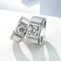 Silver Jewelry 925 Sterling Fine Jewelry Rings One 1ct 2ct Moissanite Diamonds Engagement Ring for Wedding Party