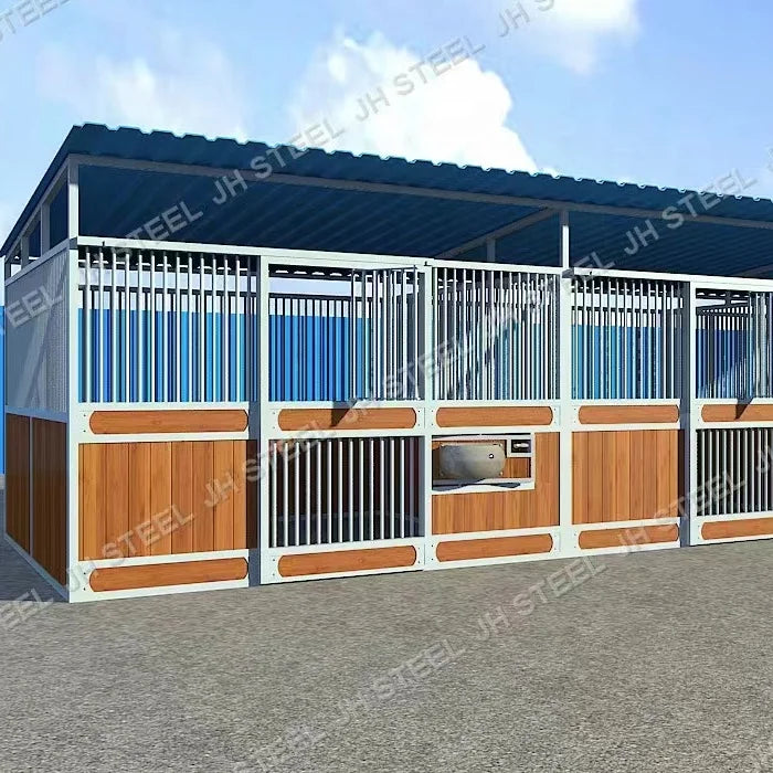 Priefert Bamboo Wood Horse Stables Boxs Horse Stalls with Optional Roof Factory Wholesale Price
